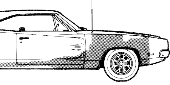 Dodge Charger 500 (1967) - Додж - чертежи, габариты, рисунки автомобиля