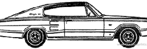 Dodge Charger Coupe (1967) - Додж - чертежи, габариты, рисунки автомобиля