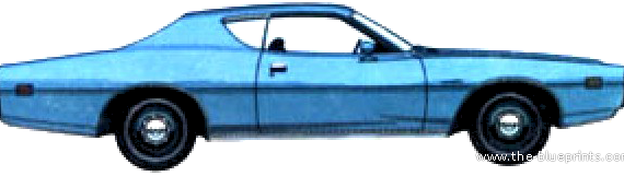 Dodge Charger Coupe (1971) - Додж - чертежи, габариты, рисунки автомобиля