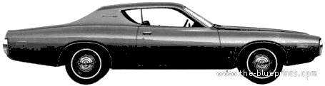Dodge Charger Coupe (1972) - Додж - чертежи, габариты, рисунки автомобиля