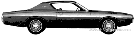 Dodge Charger Hardtop (1972) - Додж - чертежи, габариты, рисунки автомобиля