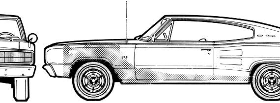 Dodge Charger Hemi (1966) - Додж - чертежи, габариты, рисунки автомобиля