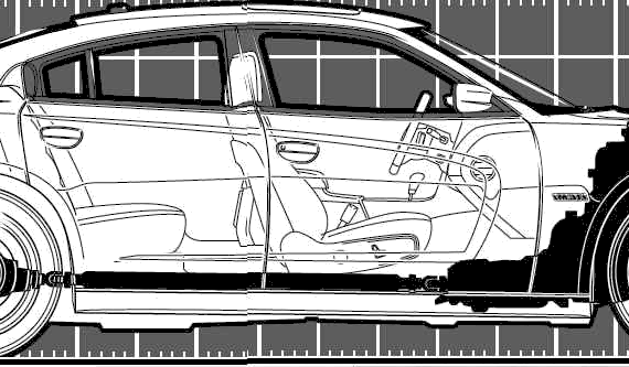Dodge Charger RT (2011) - Додж - чертежи, габариты, рисунки автомобиля