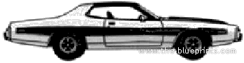 Dodge Charger Rallye Hardtop (1973) - Додж - чертежи, габариты, рисунки автомобиля
