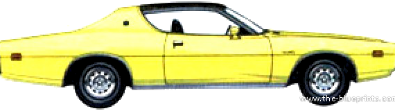 Dodge Charger SE (1971) - Додж - чертежи, габариты, рисунки автомобиля