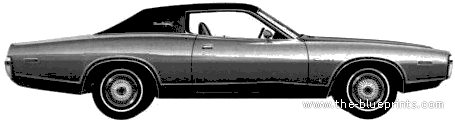 Dodge Charger SE (1972) - Додж - чертежи, габариты, рисунки автомобиля
