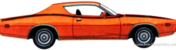 Dodge Charger Super Bee (1971) - Додж - чертежи, габариты, рисунки автомобиля