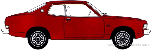 Dodge Colt 2-Door Coupe (1975) - Додж - чертежи, габариты, рисунки автомобиля