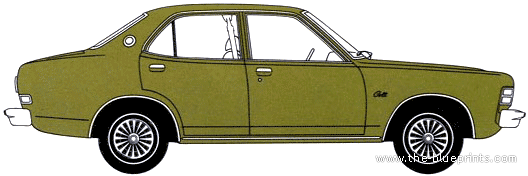 Dodge Colt 4-Door Sedan (1975) - Додж - чертежи, габариты, рисунки автомобиля