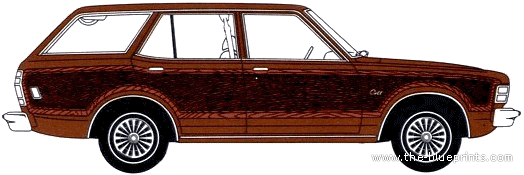 Dodge Colt Estate Station Wagon (1975) - Додж - чертежи, габариты, рисунки автомобиля