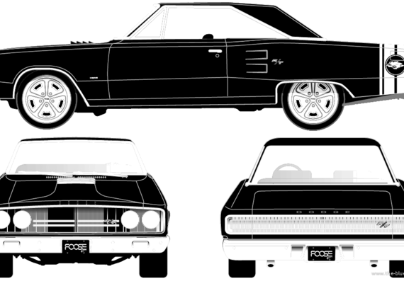 Dodge Coronet 2-Door Hatdtop (1967) - Додж - чертежи, габариты, рисунки автомобиля