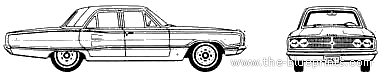 Dodge Coronet 4-Door Sedan (1967) - Додж - чертежи, габариты, рисунки автомобиля