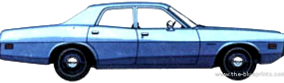 Dodge Coronet 4-Door Sedan (1971) - Додж - чертежи, габариты, рисунки автомобиля