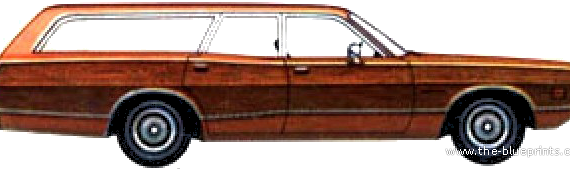Dodge Coronet Crestwood Station Wagon (1971) - Додж - чертежи, габариты, рисунки автомобиля