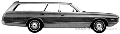 Dodge Coronet Crestwood Station Wagon (1972) - Додж - чертежи, габариты, рисунки автомобиля