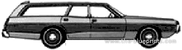Dodge Coronet Crestwood Station Wagon (1973) - Додж - чертежи, габариты, рисунки автомобиля