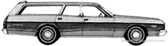 Dodge Coronet Crestwood Station Wagon (1974) - Додж - чертежи, габариты, рисунки автомобиля