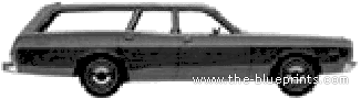 Dodge Coronet Crestwood Wagon (1975) - Додж - чертежи, габариты, рисунки автомобиля
