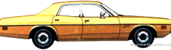 Dodge Coronet Custom 4-Door Sedan (1971) - Додж - чертежи, габариты, рисунки автомобиля