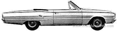 Dodge Coronet R-T Convertible (1967) - Додж - чертежи, габариты, рисунки автомобиля