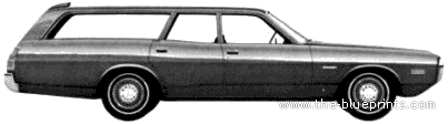 Dodge Coronet Station Wagon (1972) - Додж - чертежи, габариты, рисунки автомобиля