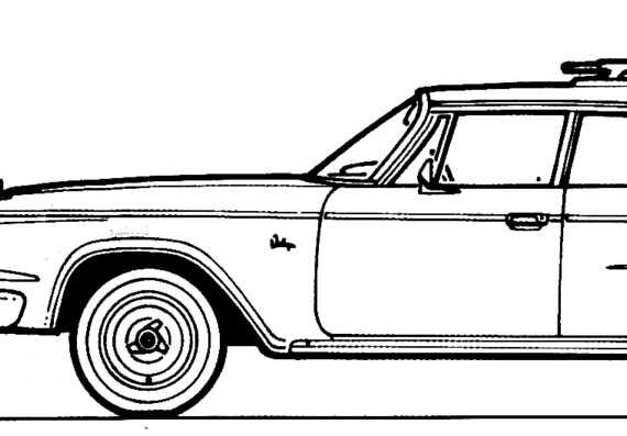 Dodge Custom 880 Station Wagon (1964) - Додж - чертежи, габариты, рисунки автомобиля