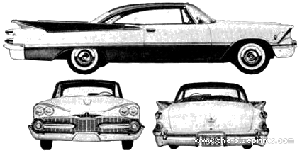 Dodge Custom Royal 2-Door Hardtop (1959) - Додж - чертежи, габариты, рисунки автомобиля