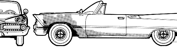Dodge Custom Royal Converible (1959) - Додж - чертежи, габариты, рисунки автомобиля