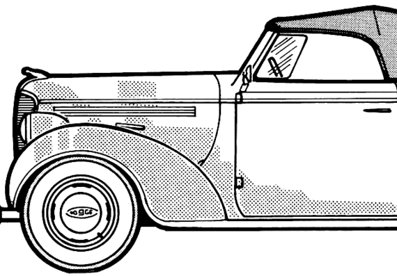 Dodge D-8 Convertible (1938) - Додж - чертежи, габариты, рисунки автомобиля