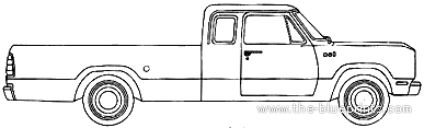Dodge D100 Pick-up Club Cab (1976) - Додж - чертежи, габариты, рисунки автомобиля