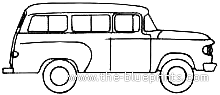 Dodge D100 Town Wagon (1965) - Додж - чертежи, габариты, рисунки автомобиля