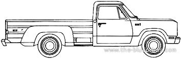 Dodge D100 Utline Pick-up Regular Cab (1976) - Додж - чертежи, габариты, рисунки автомобиля