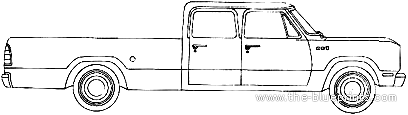 Dodge D200 Pick-up Crew Cab (1976) - Додж - чертежи, габариты, рисунки автомобиля