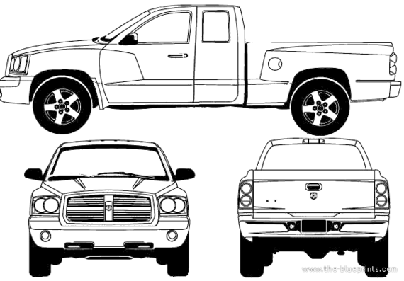 Dodge Dakota Club Cab (2007) - Додж - чертежи, габариты, рисунки автомобиля