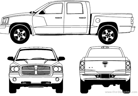 Dodge Dakota Quad Cab (2007) - Додж - чертежи, габариты, рисунки автомобиля