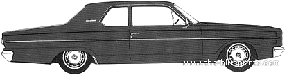 Dodge Dart 200 2-Door Sedan (1966) - Додж - чертежи, габариты, рисунки автомобиля