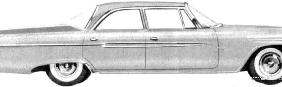 Dodge Dart 4-Door Sedan (1961) - Додж - чертежи, габариты, рисунки автомобиля