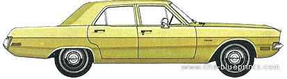 Dodge Dart 4-Door Sedan (1971) - Додж - чертежи, габариты, рисунки автомобиля