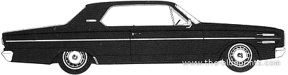 Dodge Dart Custom 200 2-Door Hardtop (1966) - Додж - чертежи, габариты, рисунки автомобиля