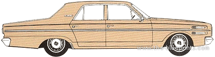 Dodge Dart Custom 200 4-Door Sedan (1966) - Dodge - drawings, dimensions, pictures of the car