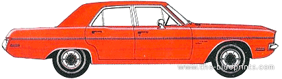 Dodge Dart Custom 4-Door Sedan (1971) - Dodge - drawings, dimensions, pictures of the car