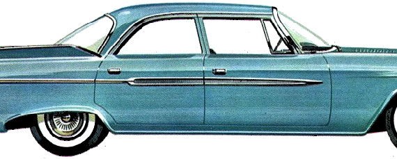 Dodge Dart Phoenix 4-Door Sedan (1961) - Додж - чертежи, габариты, рисунки автомобиля
