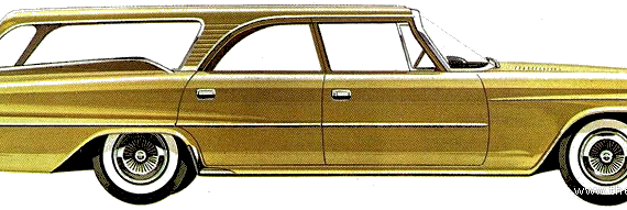 Dodge Dart Pioneer Suburban Wagon (1961) - Додж - чертежи, габариты, рисунки автомобиля
