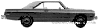 Dodge Dart SE 2-Door Hardtop (1975) - Додж - чертежи, габариты, рисунки автомобиля