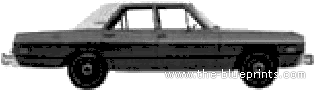 Dodge Dart SE 4-Door Sedan (1975) - Додж - чертежи, габариты, рисунки автомобиля