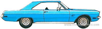 Dodge Dart Swinger 2-Door Hardtop (1971) - Додж - чертежи, габариты, рисунки автомобиля
