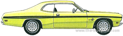 Dodge Demon 340 Coupe (1971) - Додж - чертежи, габариты, рисунки автомобиля
