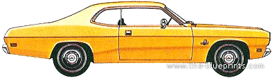 Dodge Demon Coupe (1971) - Додж - чертежи, габариты, рисунки автомобиля