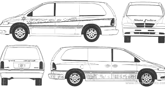 Dodge Grand Caravan (1995) - Додж - чертежи, габариты, рисунки автомобиля