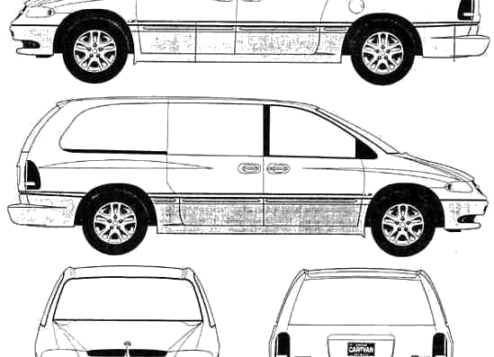 Dodge Grand Caravan LE (2001) - Додж - чертежи, габариты, рисунки автомобиля